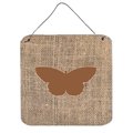 Micasa Butterfly Burlap And Brown Aluminium Metal Wall Or Door Hanging Prints MI240478